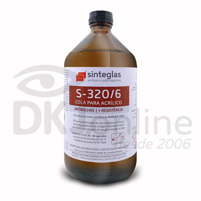 S-320/6 cola para acrílico cast anti bolhas e maior resistência 1 litro