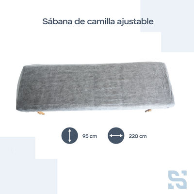 Sabana de camilla desechable ajustable color blanco 95x220cm caja de 100 uds - Foto 2