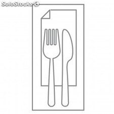 Sachet 4/1 couteau + fourchette + serviette + cuillère star transparent ps