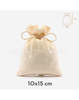Saco de algodón con cierre natural 10x15