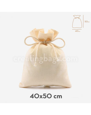 Saco de algodón con cierre natural 40x50