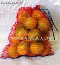naranja Sacos de malla de color naranja 50 cm x 78 cm con capacidad para hasta 30 kg con cordón Raschel bolsas de malla verduras registros leña madera