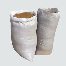 Saco de rafia laminada escombro/carbón blanco nuevo 52x99 cm. (equivale a 55x95)