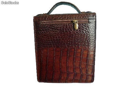 Sacoche de luxe pour Homme en cuir aspect crocodile - Photo 2
