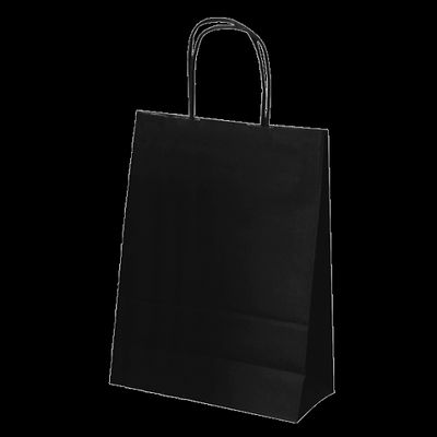 Sacs sos couleur unie 26+14x32 cm noir papier