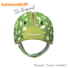 SafeheadBABY - Soft Helmet for Babies Learning to Walk - Dino Green