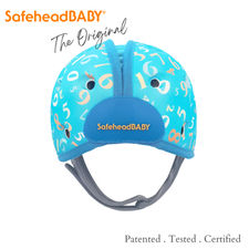SafeheadBABY - Soft Helmet for Babies Learning to Walk - Numbers Blue