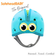 SafeheadBABY - Soft Helmet for Babies Learning to Walk - Owl Blue Green