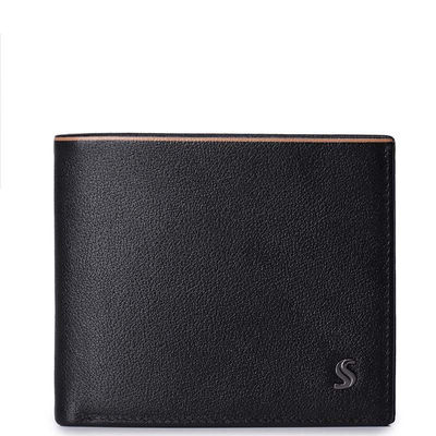 SAMMONS Nietzsche series top grain Leather thin grain short length wallet short