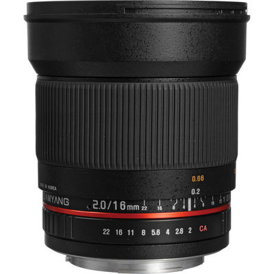 Samyang 16mm f / 2.0 ed as umc lente cs para Canon