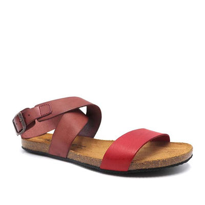 Sandale en cuir bordeaux marque pastelle chaussure
