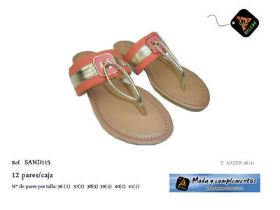 Sandales bicolores corails pour femme
