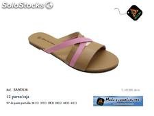 Sandales bicolores rose/beige pour femme