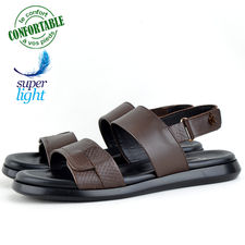 Sandales confortables 100% cuir marron kw