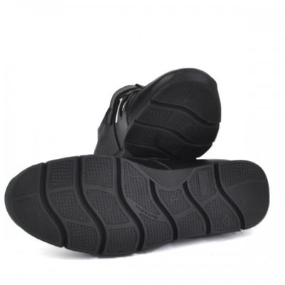 Sandales confortables 100% cuir noir lo - Photo 3