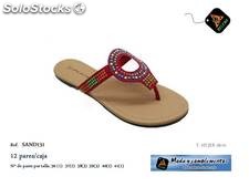 Sandales ethniques rouges pour femme
