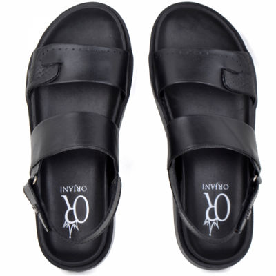 Sandales pour homme confortable 100% cuir noir - Photo 3