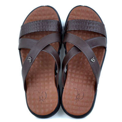 Sandales pour homme très confortable 100% cuir marron lo - Photo 3