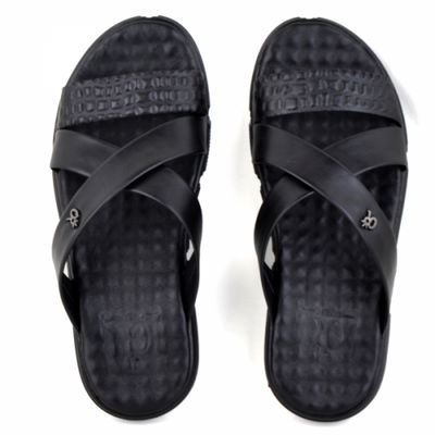 Sandales pour homme très confortable 100% cuir noir lo - Photo 3