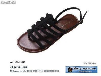 Sandales romaines noires pour femme