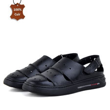 Sandales très chic pour enfants extra confortable en cuir noir