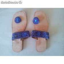 Sandalia de piel azul marino ref. 1220