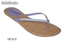 Sandália Feminina - Kybella Summer Forro Cortiça Modelo MC408 Violeta