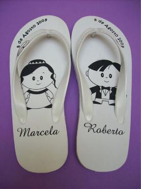 Sandalias personalizadas con serigrafia, sandalias para boda.