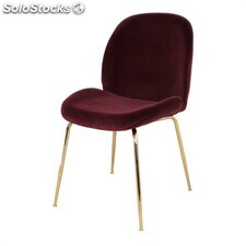 SANDO GROSELLA Cadeira em veludo com estrutura dourada de estilo contemporâneo