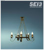 Sardinien Rustikale Lampe aus Schmiedeeisen mit 5 Lichtern