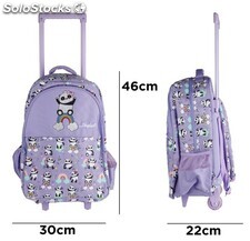 Schulrucksack mit Wagen und Rädern. Panda-Modell (46x30x22) - Sistemas David