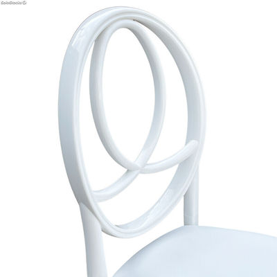 Sedia bianca con cuscino similpelle new phoenix in plastica monoblocco - Foto 4