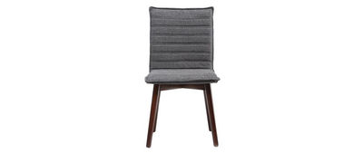 Sedia design tessuto grigio antracite gambe legno scuro gruppo di 2 IZAL - Foto 2