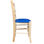 Sedia legno naturale loris con seduta imbottita similpelle blu - Foto 3