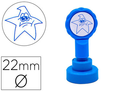 Sello artline emoticono estrella triste color azul 22 mm diametro