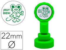 Sello artline emoticono muy bien color verde 22 mm diametro