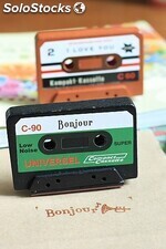 Sello cassette &quot;bonjour&quot; scrap en display