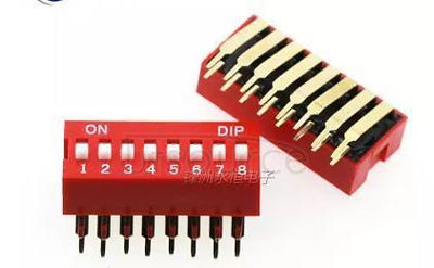 Semiconductor DA type 8 dialing code switch bent feet flat side red DA - 08