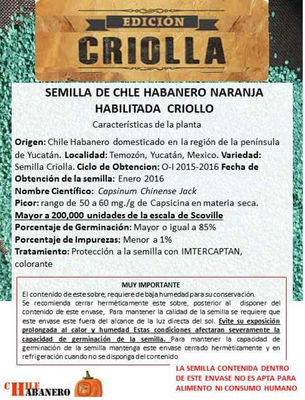 Semilla de Chile Habanero Semilla Criolla(25,000) - Foto 4
