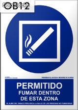 Señal permitido fumar