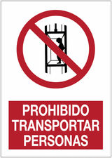 Señales de prohibición - No utilizar este ascensor para transportar personas