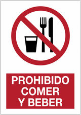 Señales de prohibición - Prohibido comer y beber