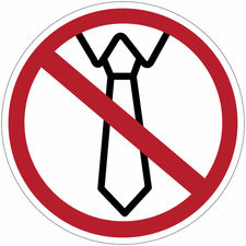 Señales de prohibición &quot;Prohibido usar corbatas&quot;