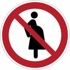 Señales y autoadhesivos EN ISO 7010 &quot;Prohibida la entrada a mujeres embarazadas&quot;