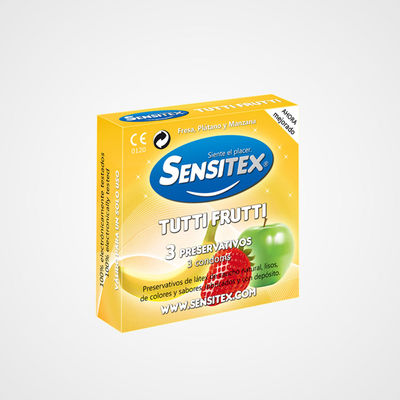 Sensitex Tutti Frutti, preservativos de sabores en estuche de 3