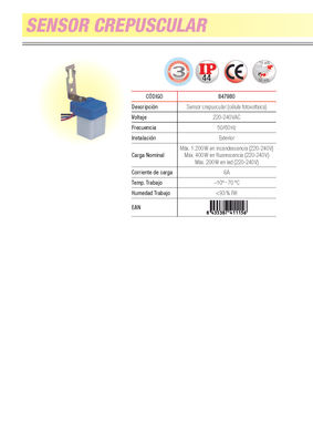 Sensor crepuscular IP44 6A - Foto 2