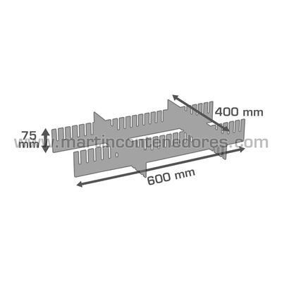 Separador corto 400x75 mm para cajas 600x400 mm - Foto 5