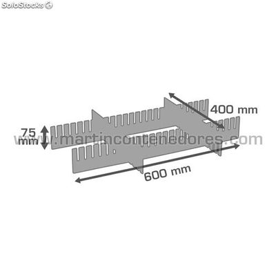 Separador curto 400x75 mm para caixas 600x400 mm - Foto 5