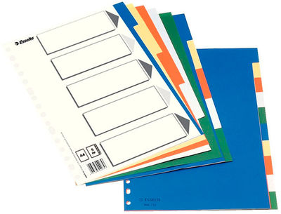 Separador esselte plastico juego de 10 separadores folio con 5 colores - Foto 3