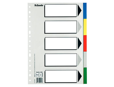 Separador esselte plastico juego de 5 separadores din a4 con 5 colores - Foto 2
